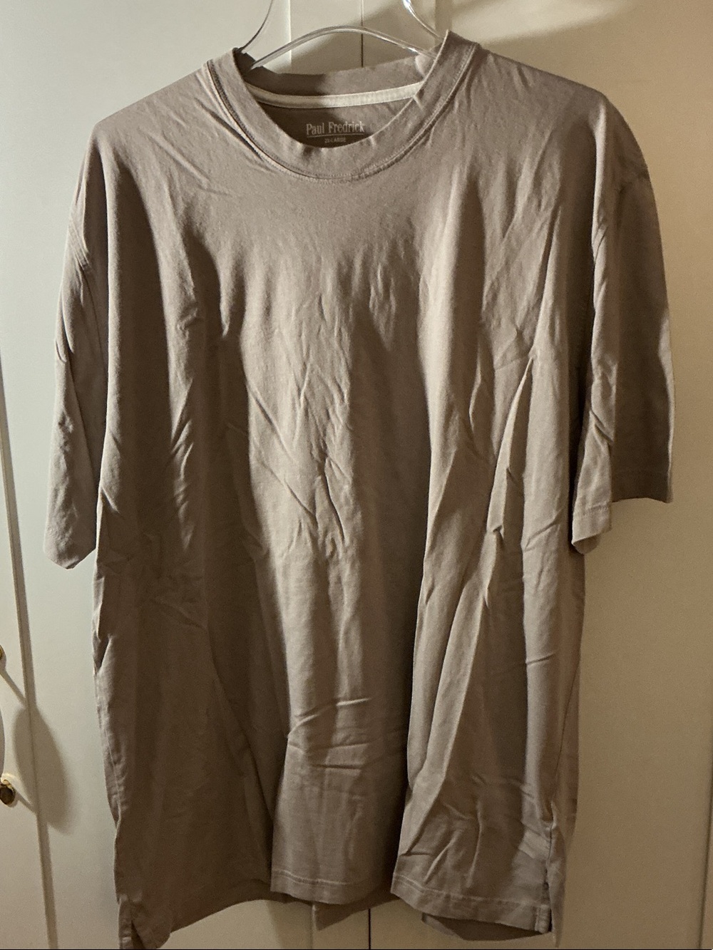 Paul Fredrick Men's Taupe Short-Sleeve Crewneck Tee